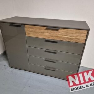 BARDOLINO Kombikommode 125 cm Havanna/Riffholz – – Produktansicht 1