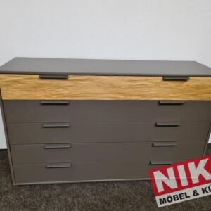 BARDOLINO Schubladenkommode 141 cm Havanna/Riffholz Eiche – – Produktansicht 1