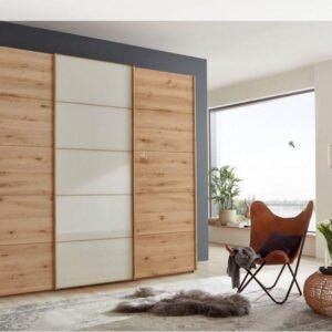 CARDIFF Kleiderschrank 300 cm Kernbuche/Glas Champagner von Wiemann – – Produktansicht 1