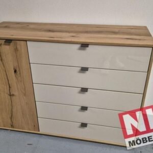 CARDIFF Kombikommode 125 cm Kerneiche/Glas Champagner von Wiemann – – Produktansicht 1