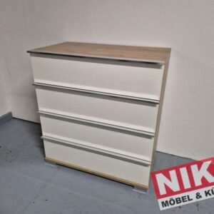 Loft Kommode Eiche Bianco / Glas Weiß – als Ausstellungsstück von Wiemann by NIKO