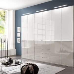 Shanghai Kleiderschrank 300 cm Glas Kieselgrau/Weiß – als Ausstellungsstück von Wiemann by NIKO