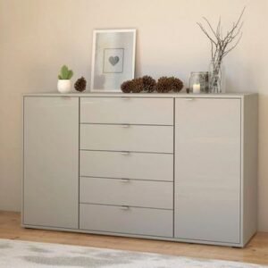 Wiemann Kombikommode Monaco Kieselgrau/Gl.weiß Neu OVP by Starmöbel – Originalfoto 1