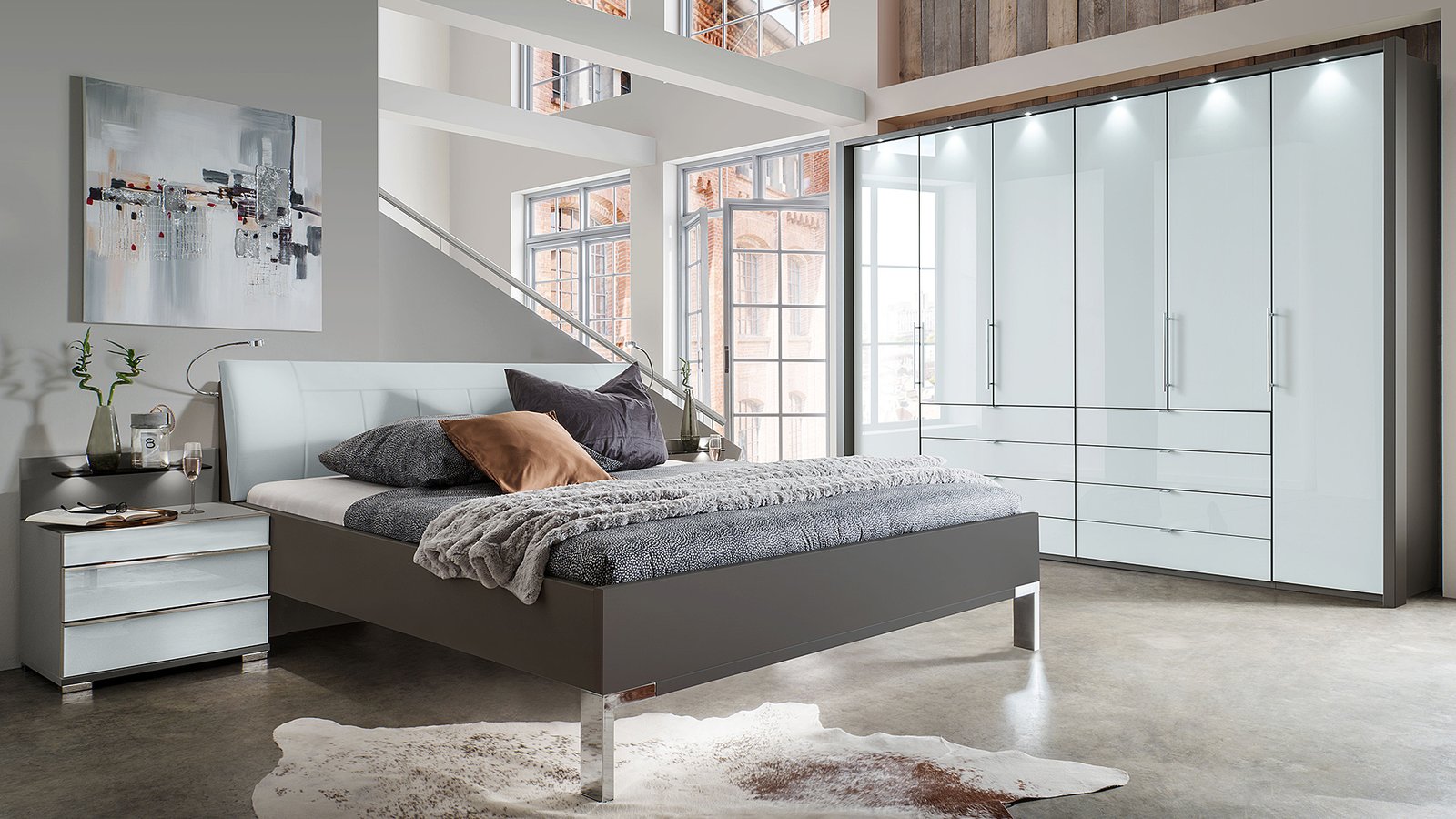 Wiemann LOFT Bett 180x200 Kieselgrau