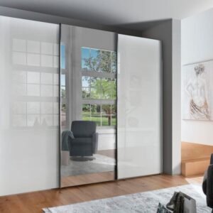 Wiemann Monaco Neu OVP Kieselgrau/Glas weiß/Spiegel by Starmöbel – Originalfoto 1