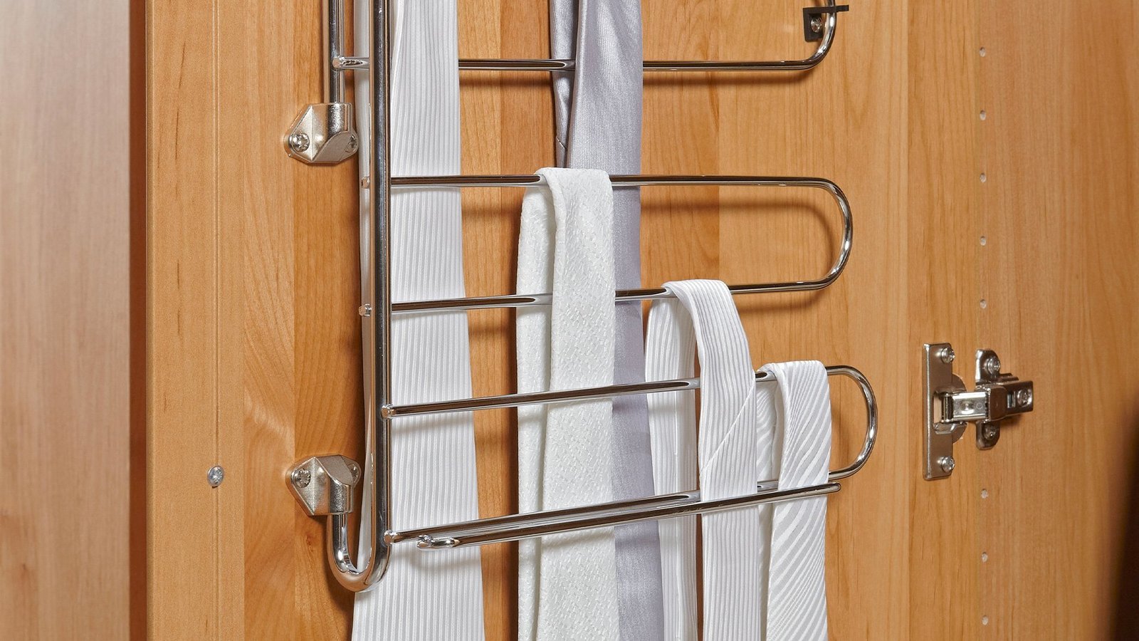 Wiemann Krawatten- und Gürtelhalter – Streifendekor silber-grau – 107042