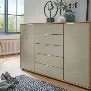 Wiemann kommode BiancoEiche Teilmassiv/Glas Champagner by Starmöbel – Originalfoto 1