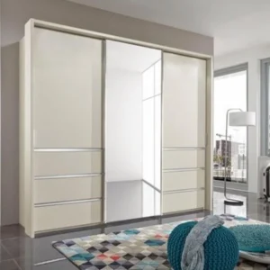 MALIBU Funktionsschrank 300 × 236 cm Champagner/Spiegel – Originalfoto von Starmöbel