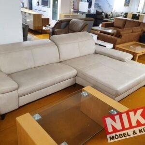 CONCERTO Lederecke 300 × 180 cm Hellbraun mit elektrischer Relaxfunktion – Produktansicht 1
