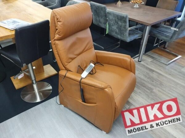 TV-Sessel elektrisch Echtleder braun Ausstellungsstück by NIKO – Produktansicht 1