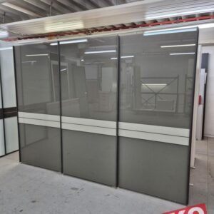 DAKOTA Kleiderschrank 300 cm Havanna/Glas Kieselgrau – Produktansicht 1