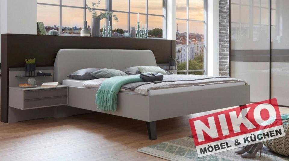 MONZA Bett 180x200cm kieselgrau Ausstellungsstück by NIKO – Produktansicht 1