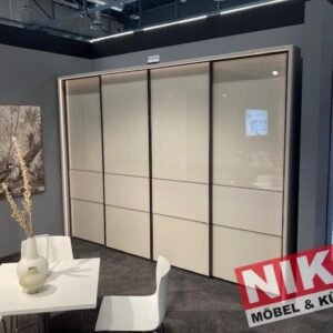 CLIVO Kleiderschrank 330 cm Glas Champagner mit Beleuchtung von Wiemann – Produktansicht 1