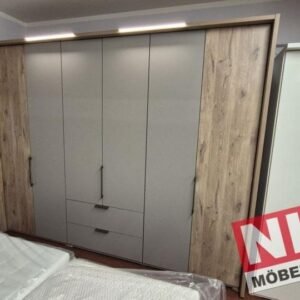 DUBLIN Kleiderschrank 306 cm Nordic Eiche/Kieselgrau – Produktansicht 1