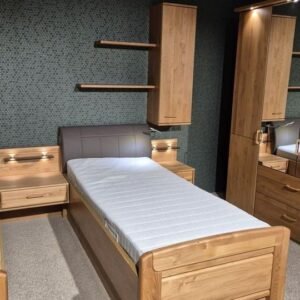 GRAZ Bettgestell 90 × 200 cm Erle/Havanna mit Unterbettschublade – Produktansicht 1