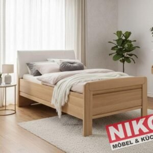 KIRUNA Bettgestell 100 × 200 cm Eiche/Champagner – Produktansicht 1