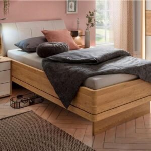 KIRUNA Bettgestell 100 × 200 cm Eiche/Champagner – Produktansicht 1