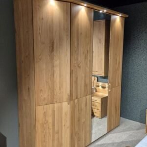 GRAZ Kleiderschrank 200 cm Erle/Spiegel mit Beleuchtung – Produktansicht 1