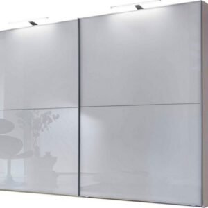 Wiemann Orion Schwebetürenschrank KIeselgrau/Glas weiß by Starmöbel – Originalfoto