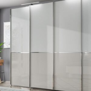 Wiemann Schwebetürenschrank Shanghai Glas weiß/Kieselgr. Neu by Starmöbel – Originalfoto