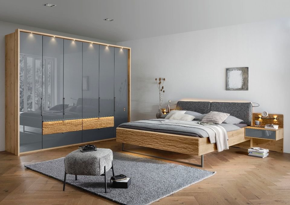 Wiemann Neu Schlafzimmerset Bianco Eiche Glas Schiefer by Starmöbel – Originalfoto