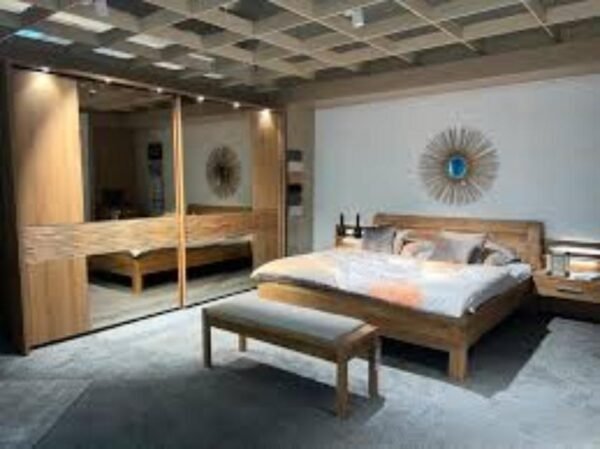 AMALFI Schwebetürenschrank 300 cm Eiche teilmassiv/Spiegel by STARMöbel